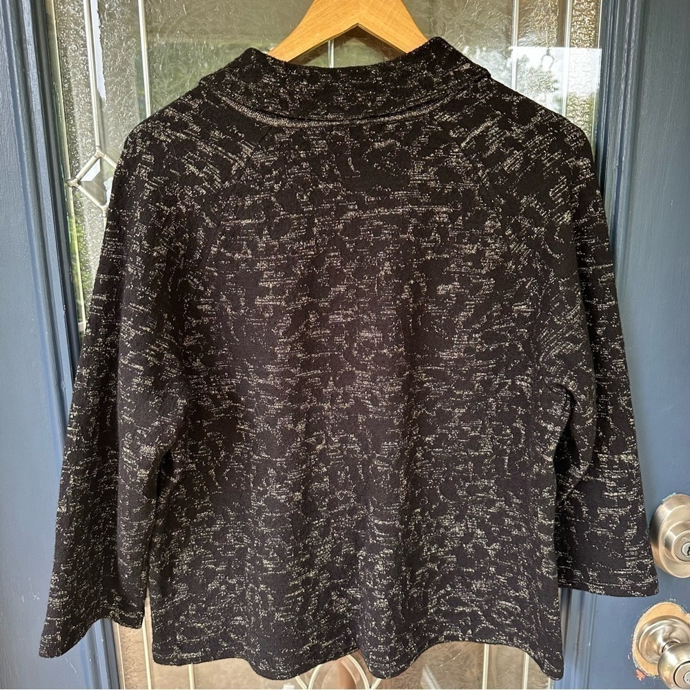 Jones New York Wool Metallic Cropped Sleeve Large Single Button Collared Jacket - Picture 5 of 9